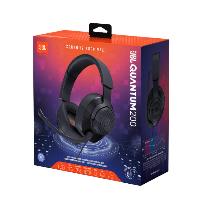 JBL Quantum 200 - Black - Wired over-ear gaming headset with flip-up mic - Detailshot 15 image number null